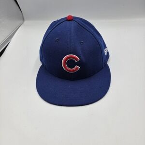 Chicago Cubs New Era Fitted Hat Sz 7 On Field MLB 59FIFTY 5950 Blue USA
